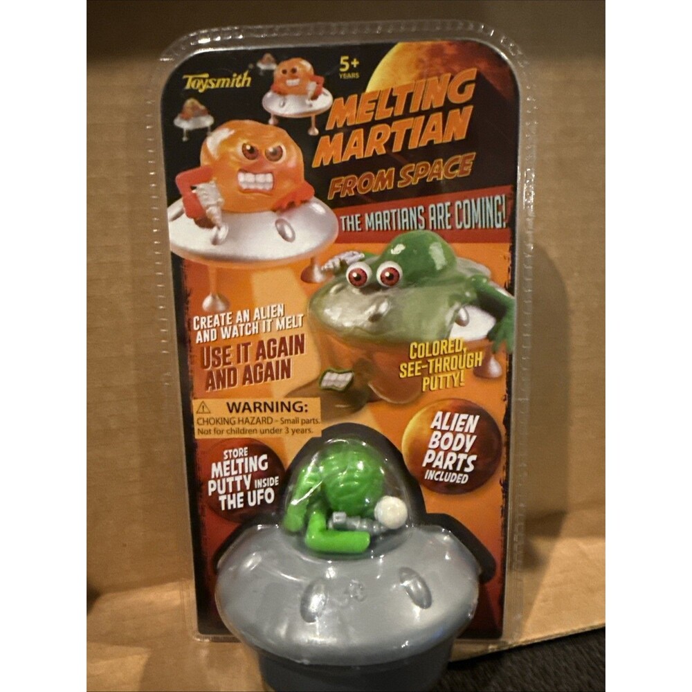 Toysmith Melting Martian From Space Toy Putty & Body Parts In flying UFO Saucer